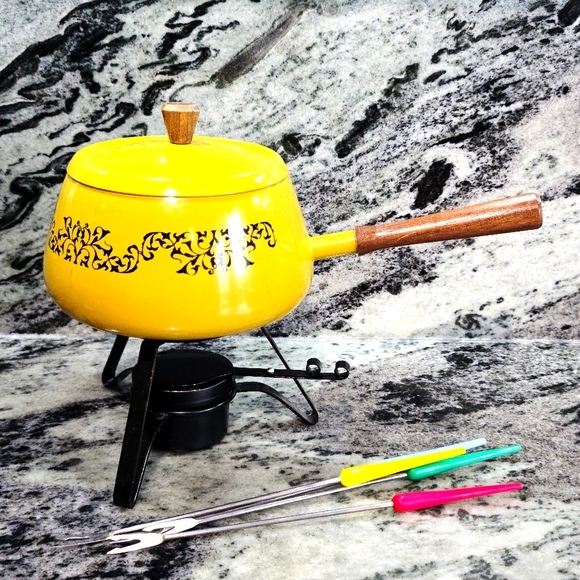 Vintage Fondue Set for 4